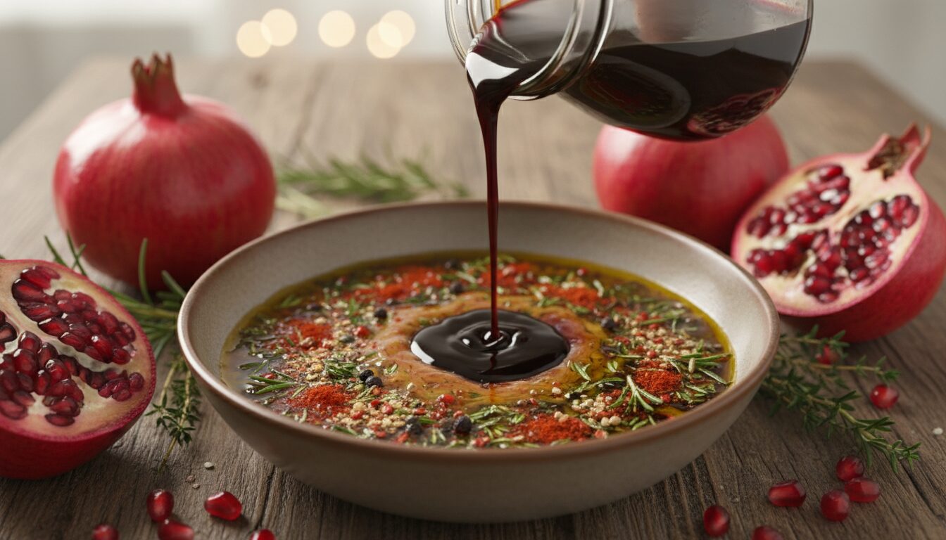 découvrez comment utiliser la mélasse de grenade pour sublimer vos marinades avec une touche sucrée-acidulée unique.