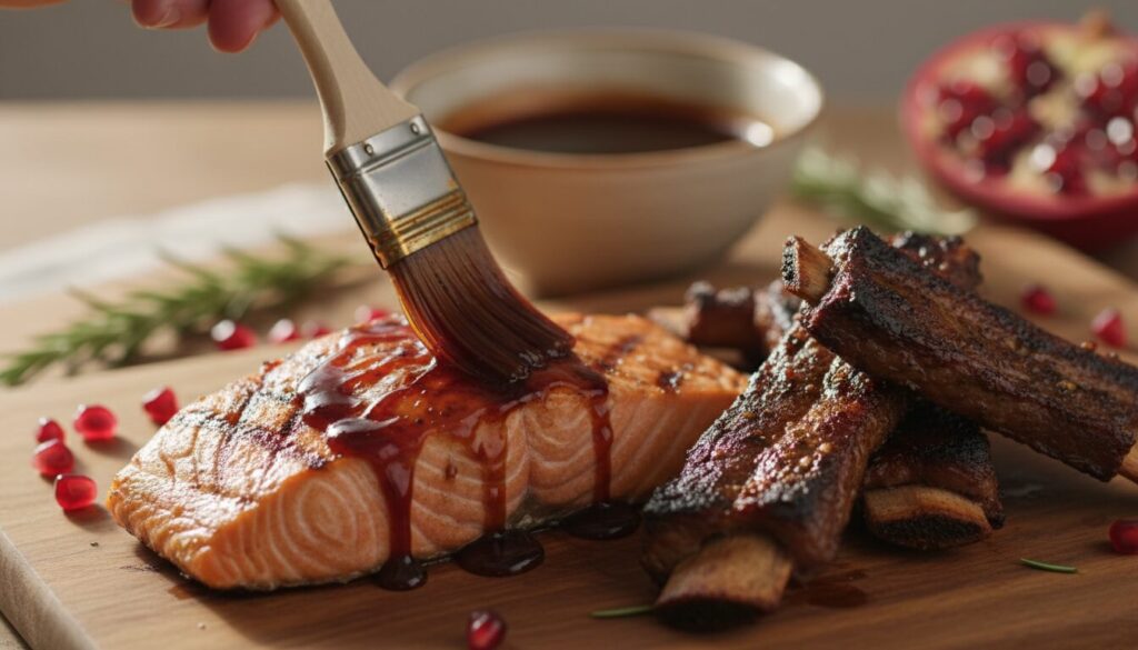 découvrez comment utiliser la mélasse de grenade pour apporter une touche sucrée et acidulée en glaçant viandes et poissons, et sublimer vos plats avec des saveurs uniques.