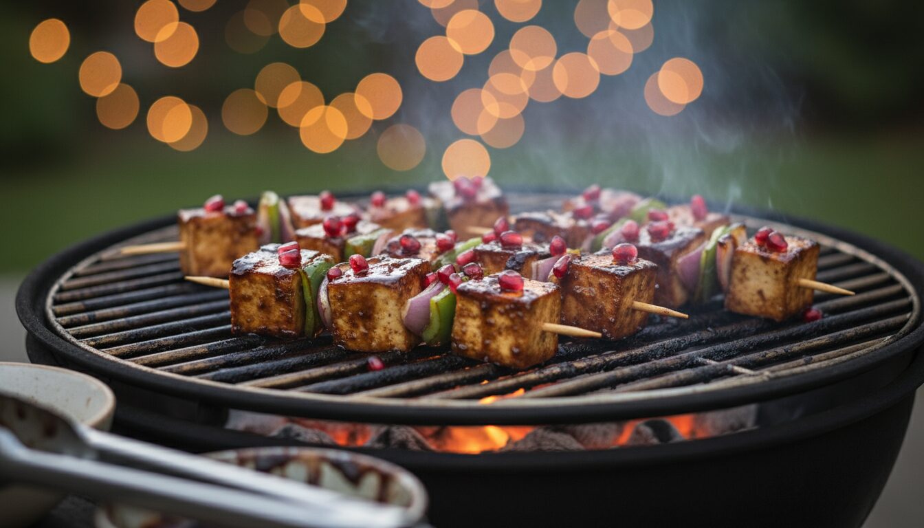 découvrez comment préparer des brochettes de tofu glacées à la mélasse de grenade, une recette savoureuse alliant douceur et fraîcheur pour un repas original et healthy.