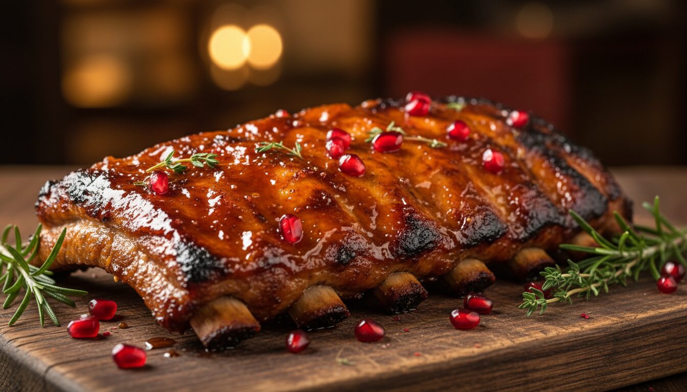 découvrez comment réussir de délicieux ribs de porc caramélisées à la mélasse de grenade, une recette savoureuse et originale pour épater vos convives.