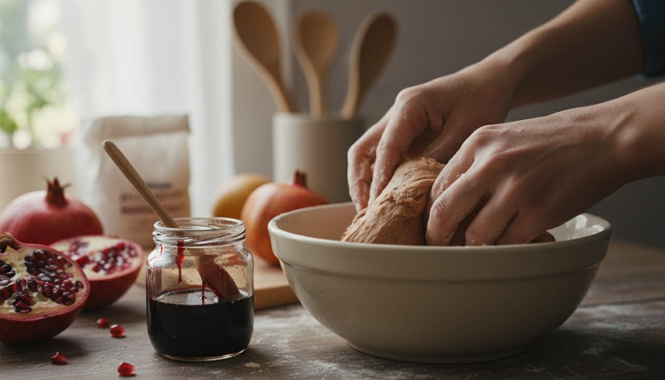 découvrez comment préparer une pâte à pain savoureuse en incorporant de la mélasse de grenade pour une touche unique et gourmande.