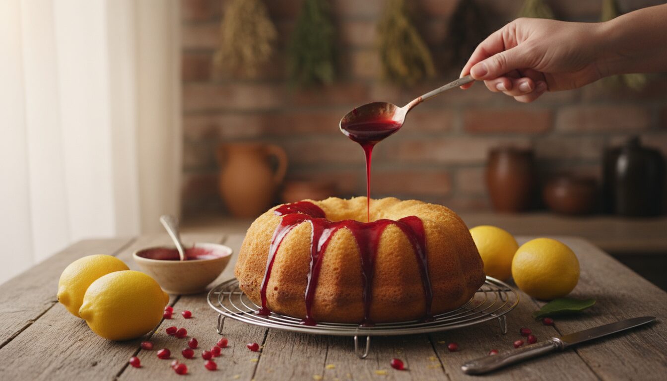 découvrez la recette facile du cake au citron glacé à la mélasse de grenade, alliant douceur acidulée et saveurs gourmandes pour un dessert parfait.